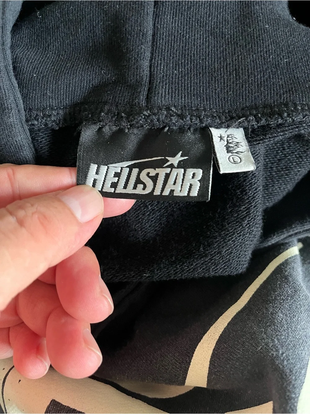 HELLSTAR Black Crewneck Hoodie with White Logo